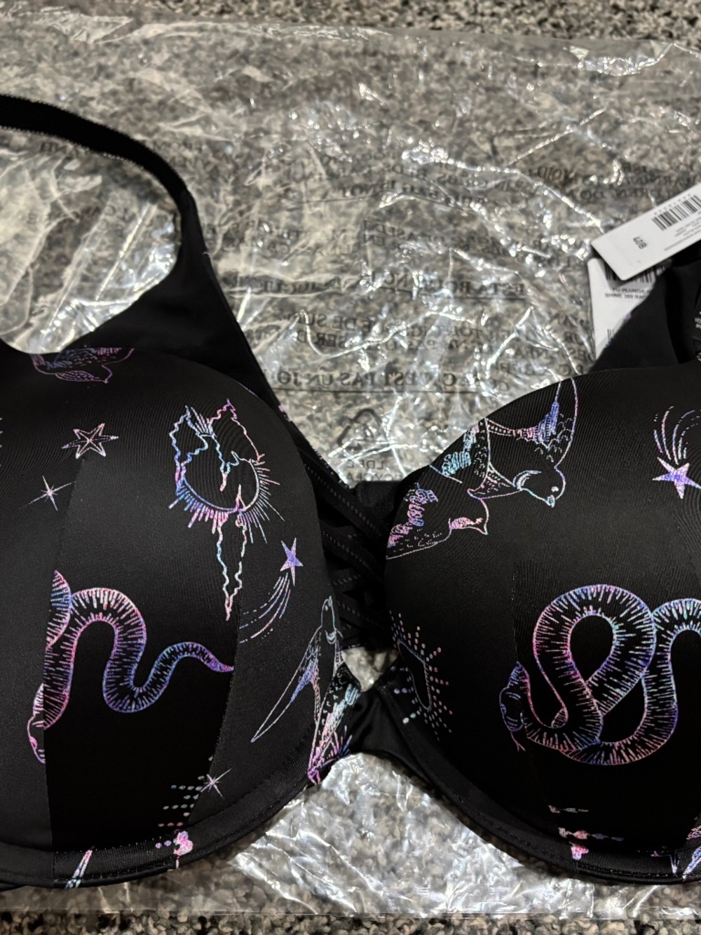 Torrid plunge push up black garden bra 40B nwt